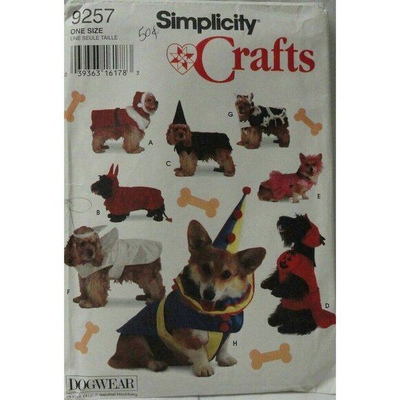 Simplicity 9257 Dog Costume Sewing Pattern - Picture 1 of 2